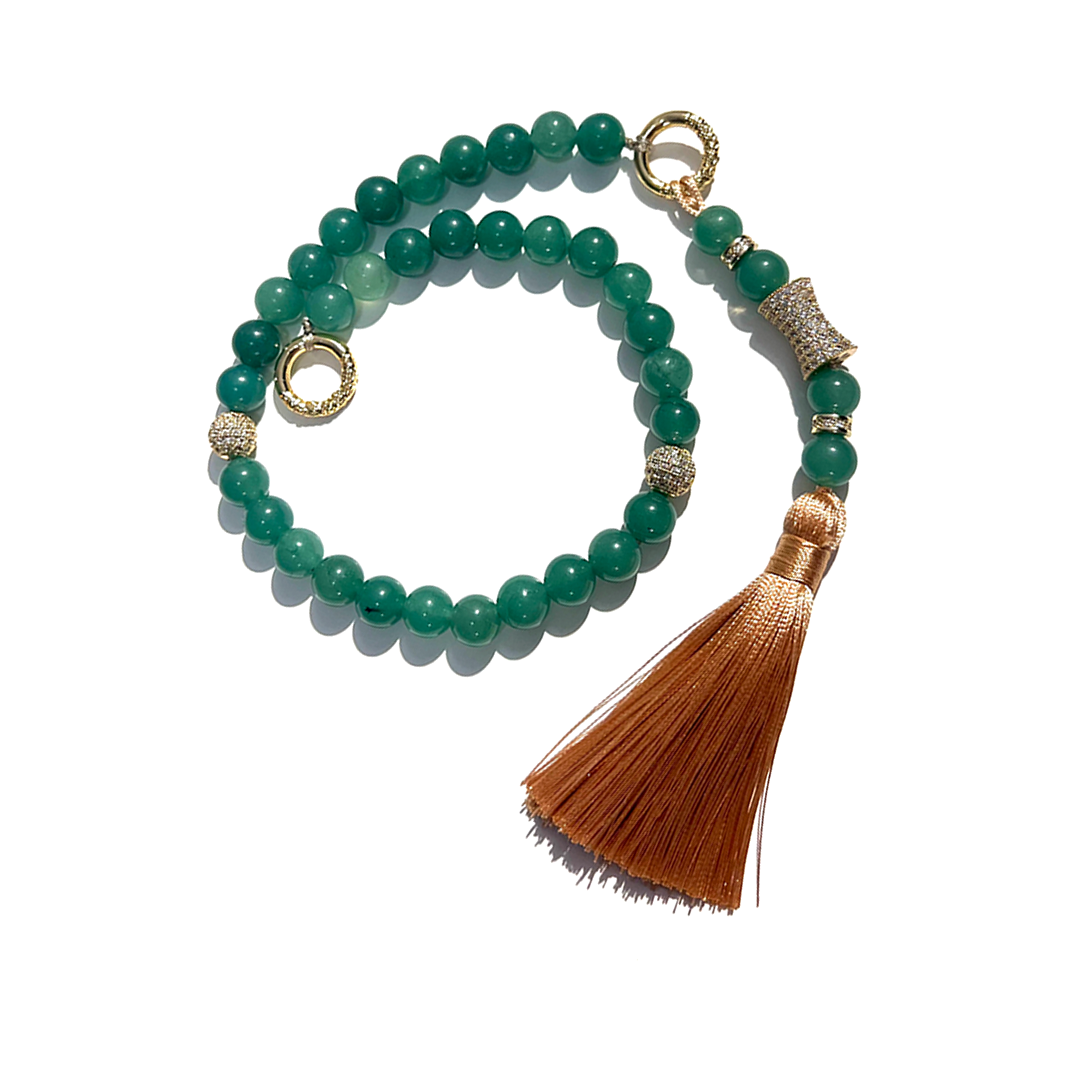 MultiWay 33 Natural Gemstone Mindfulness Tasseled Prayer Beads