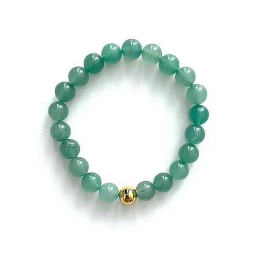 Aventurine Gold Bead Sun Bracelet