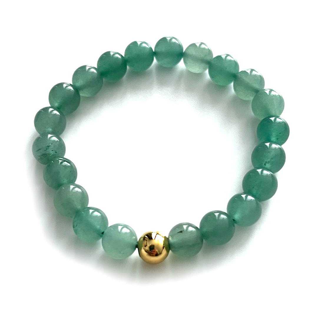 Aventurine Gold Bead Sun Bracelet