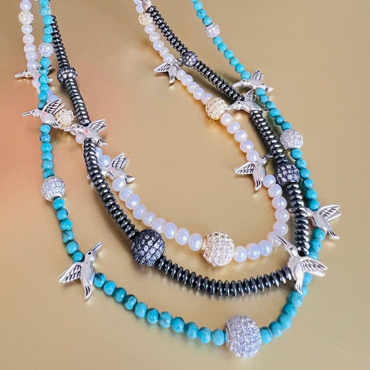 Turquoise Bird of Paradise Necklace- BLOOM COLLECTION