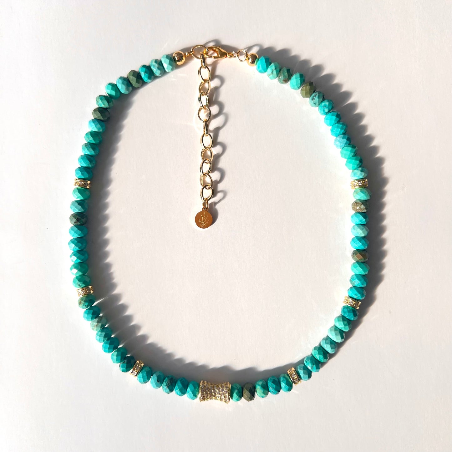 Faceted Turquoise Bead  Necklace- BLOOM COLLECTION