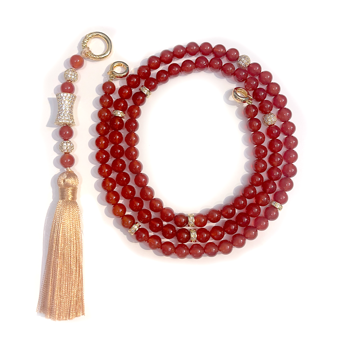 MultiWay Natural Carnelian Mindfulness 99 Bead Necklace