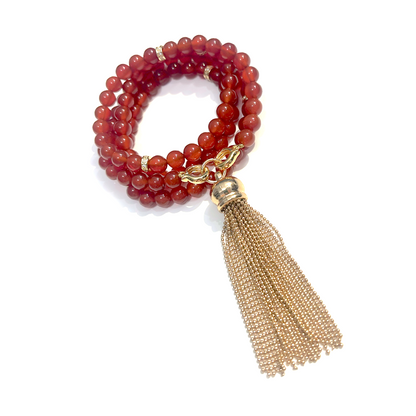 MultiWay Natural Carnelian Mindfulness 99 Bead Necklace