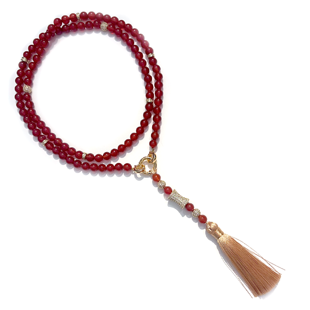 MultiWay Natural Carnelian Mindfulness 99 Bead Necklace