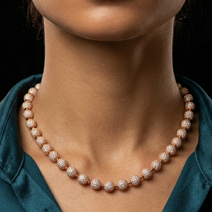 Gold CZ Bead Necklace - Cosmic Splendor Collection