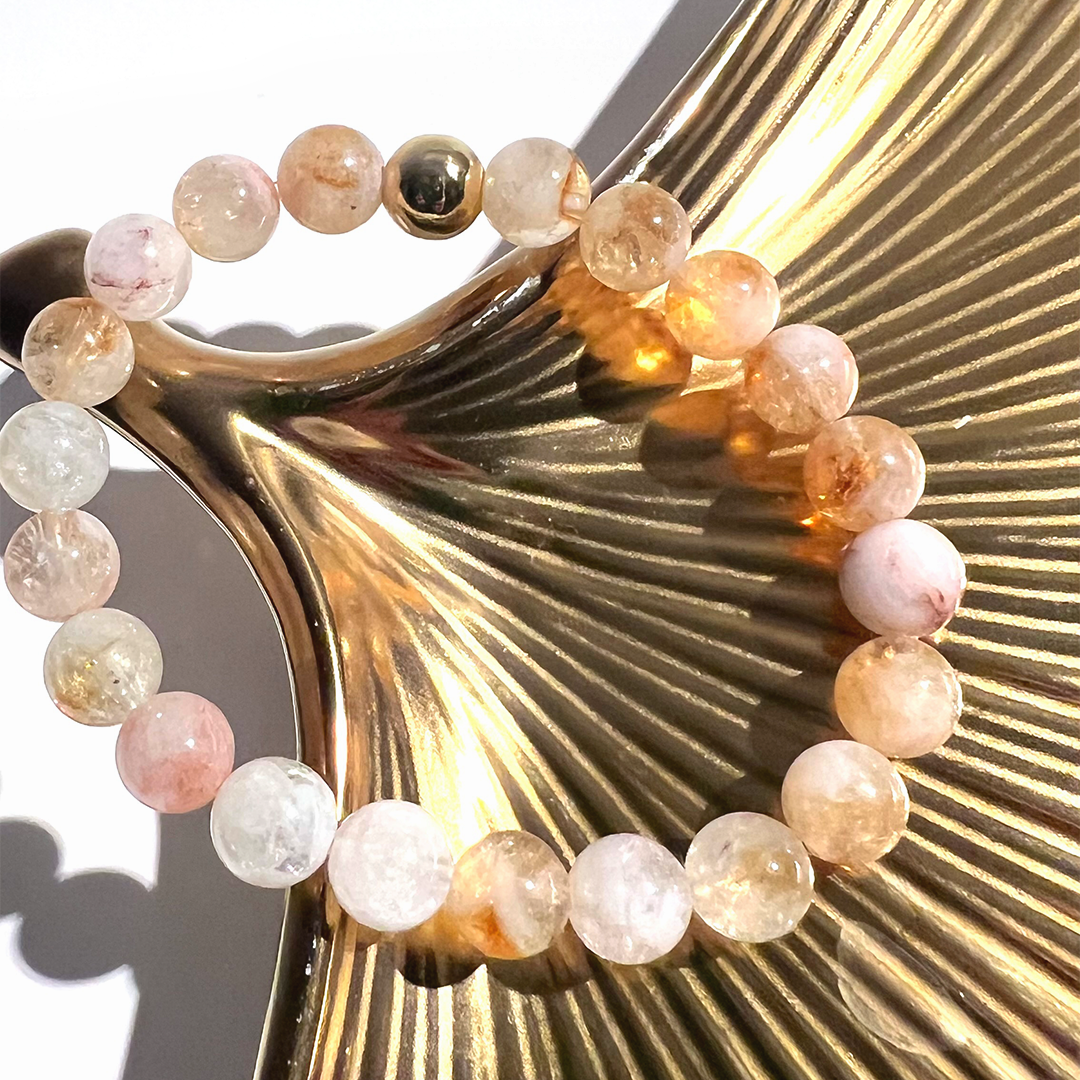 SUN COLLECTION - Natural CITRINE & Gold Bead Sun stretch Bracelet