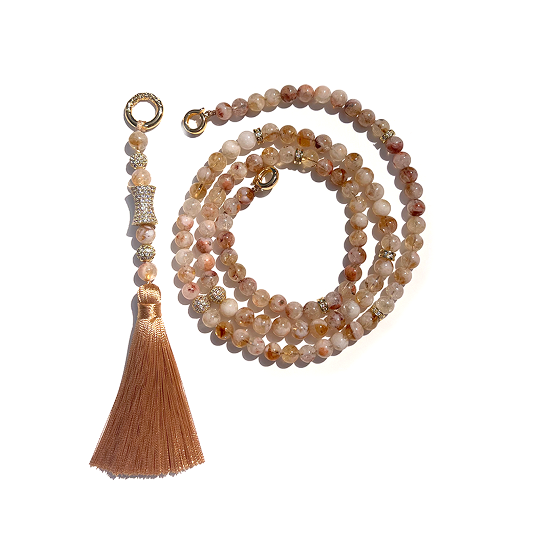 MultiWay Natural Citrine Mindfulness 99 Bead Necklace