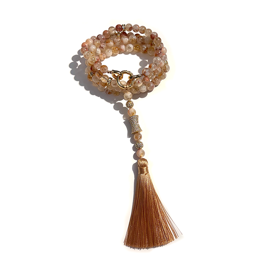 MultiWay Natural Citrine Mindfulness 99 Bead Necklace