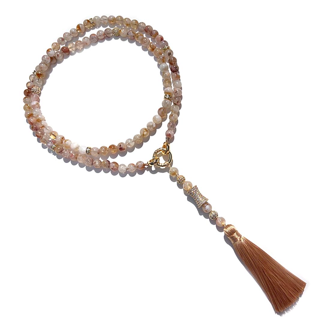 MultiWay Natural Citrine Mindfulness 99 Bead Necklace