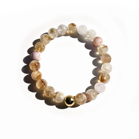 SUN COLLECTION - Natural CITRINE & Gold Bead Sun stretch Bracelet