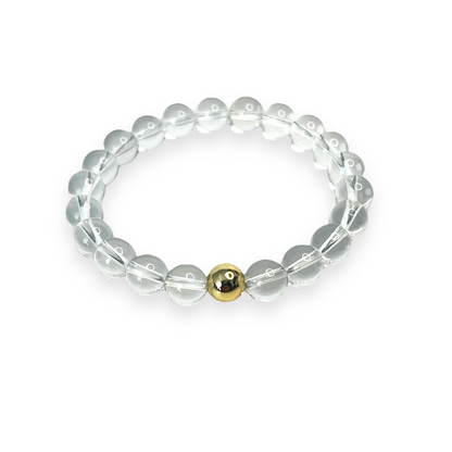 Clear Quartz Gold Bead Sun Bracelet