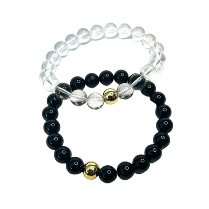 Clear Quartz Gold Bead Sun Bracelet