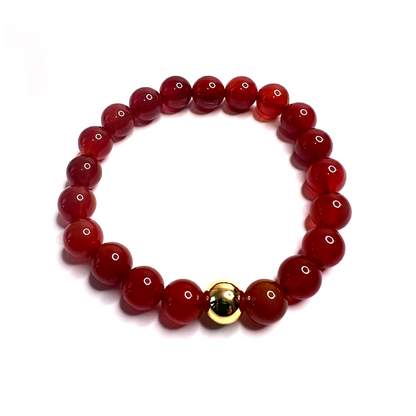 Carnelian Gold Bead  Bracelet