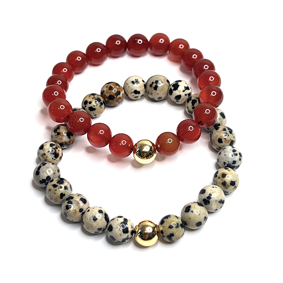 Carnelian Gold Bead  Bracelet