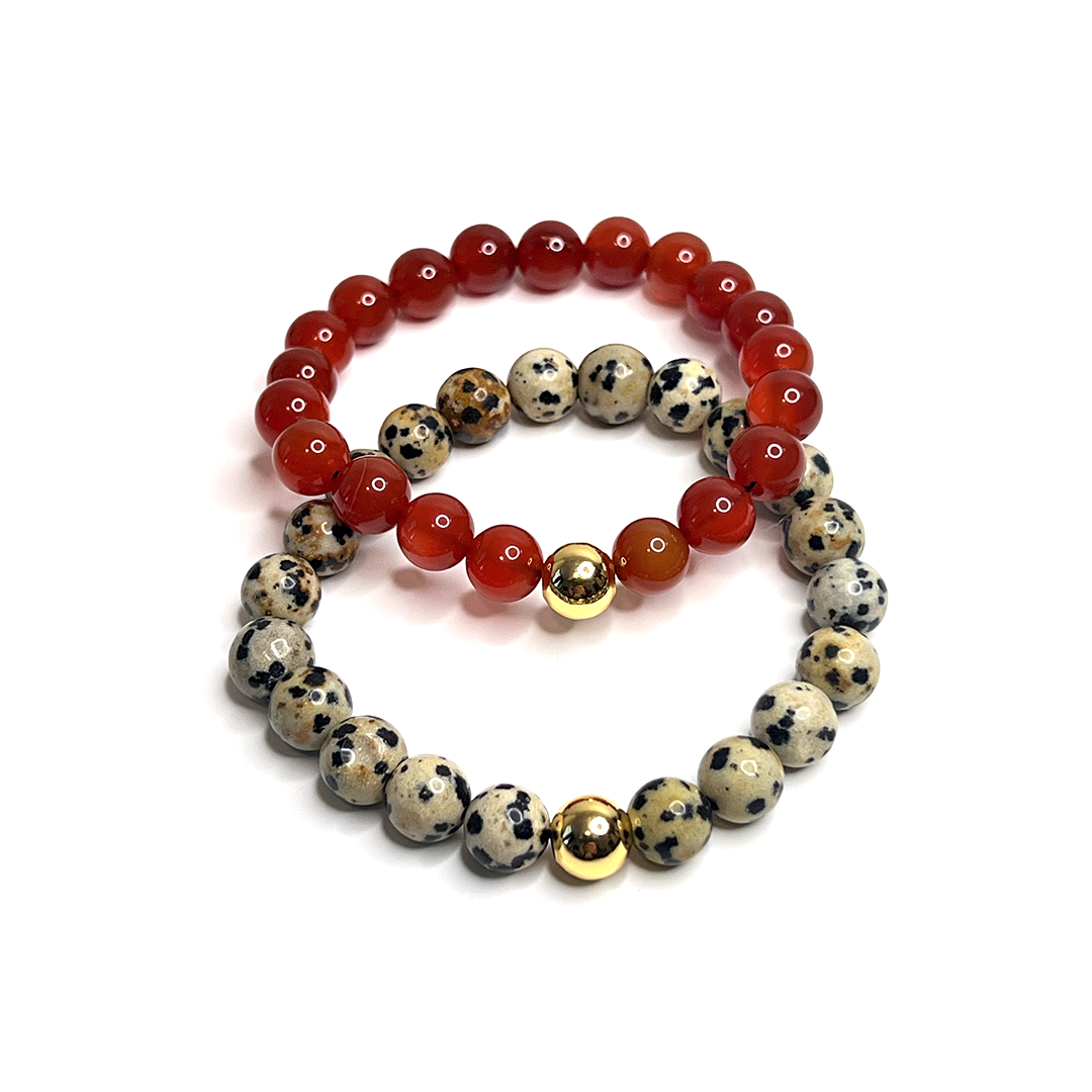 Carnelian Gold Bead  Bracelet