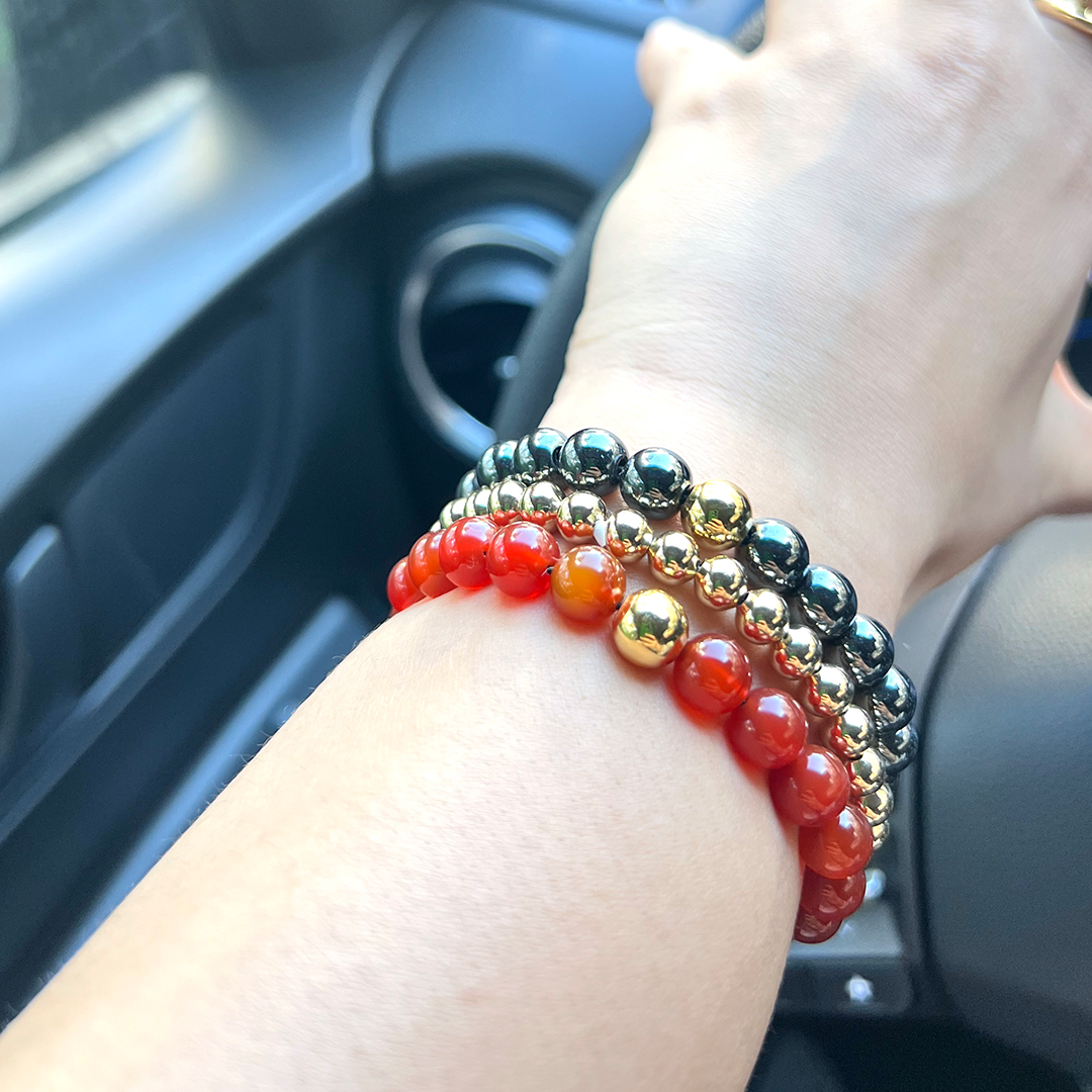 Hematite Gold Bead Sun Bracelet