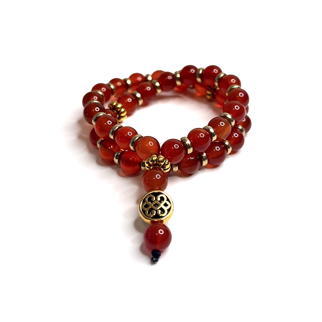 carnelian Prayer Bead bracelet