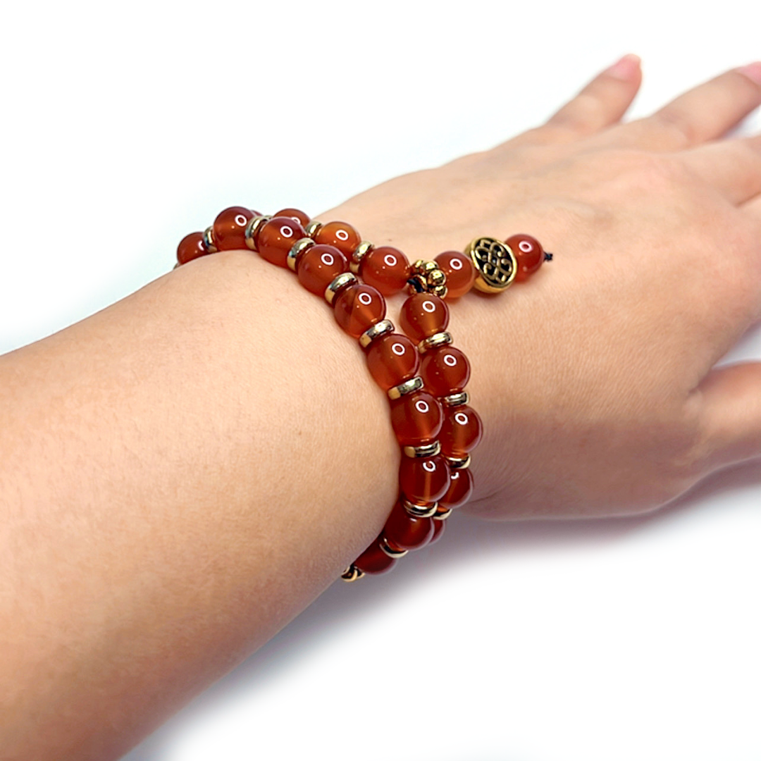 carnelian Prayer Bead bracelet