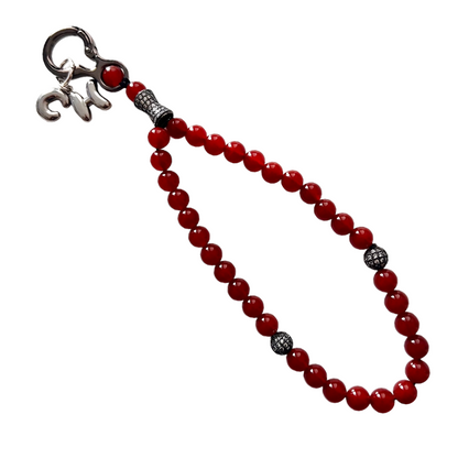 Monogram Carnelian 33 Bead Meditation Loop Wristlet