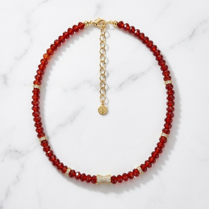 Faceted Carnelian Bead  Necklace- CORE BLOOM