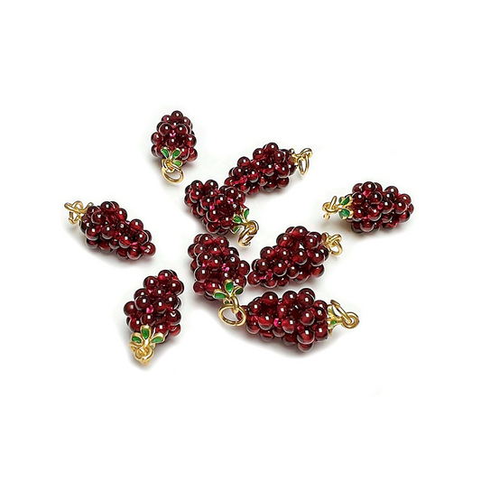 Natural Garnet Grape Charm - Abundance