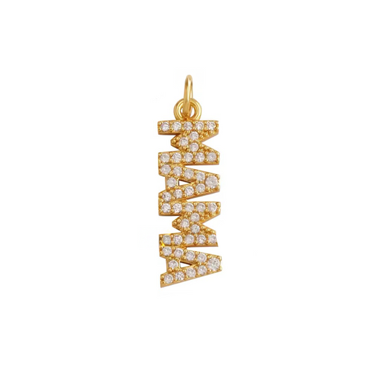 Mama Pave Letter Charm - Unconditional Love