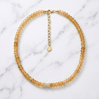 Faceted Citrine Bead  Necklace- SIGNATURE BLOOM