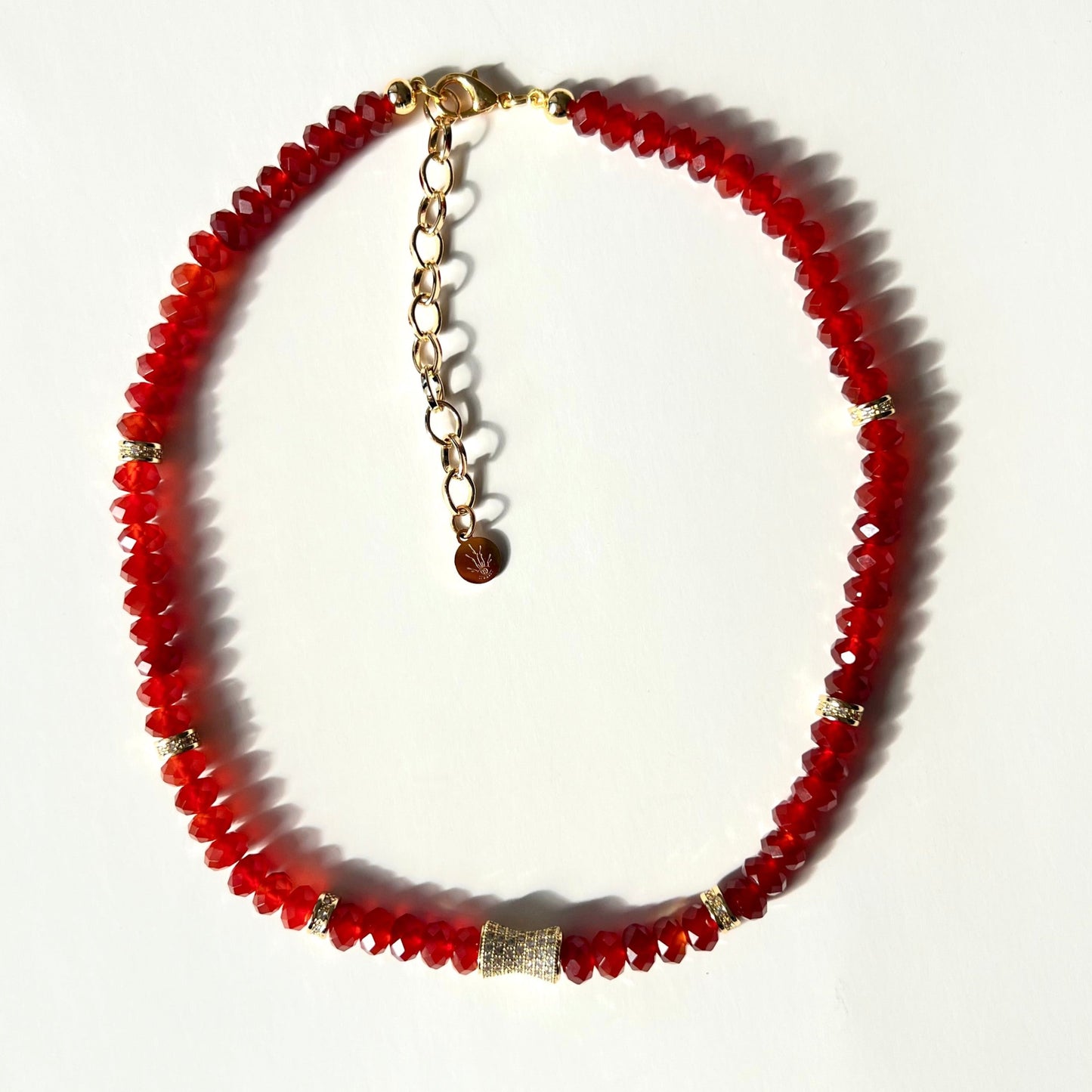 Faceted Carnelian Bead  Necklace- CORE BLOOM