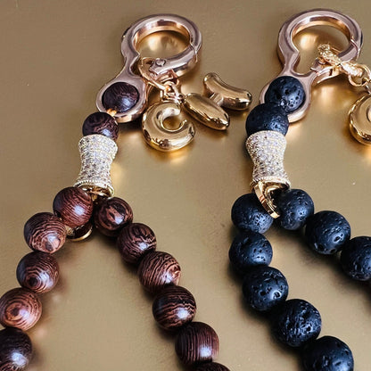 Sandalwood Monogram 33 Bead Meditation Loop Wristlet