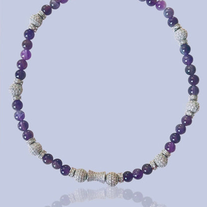 Natural Amethyst 'Echoes' Bead Necklace
