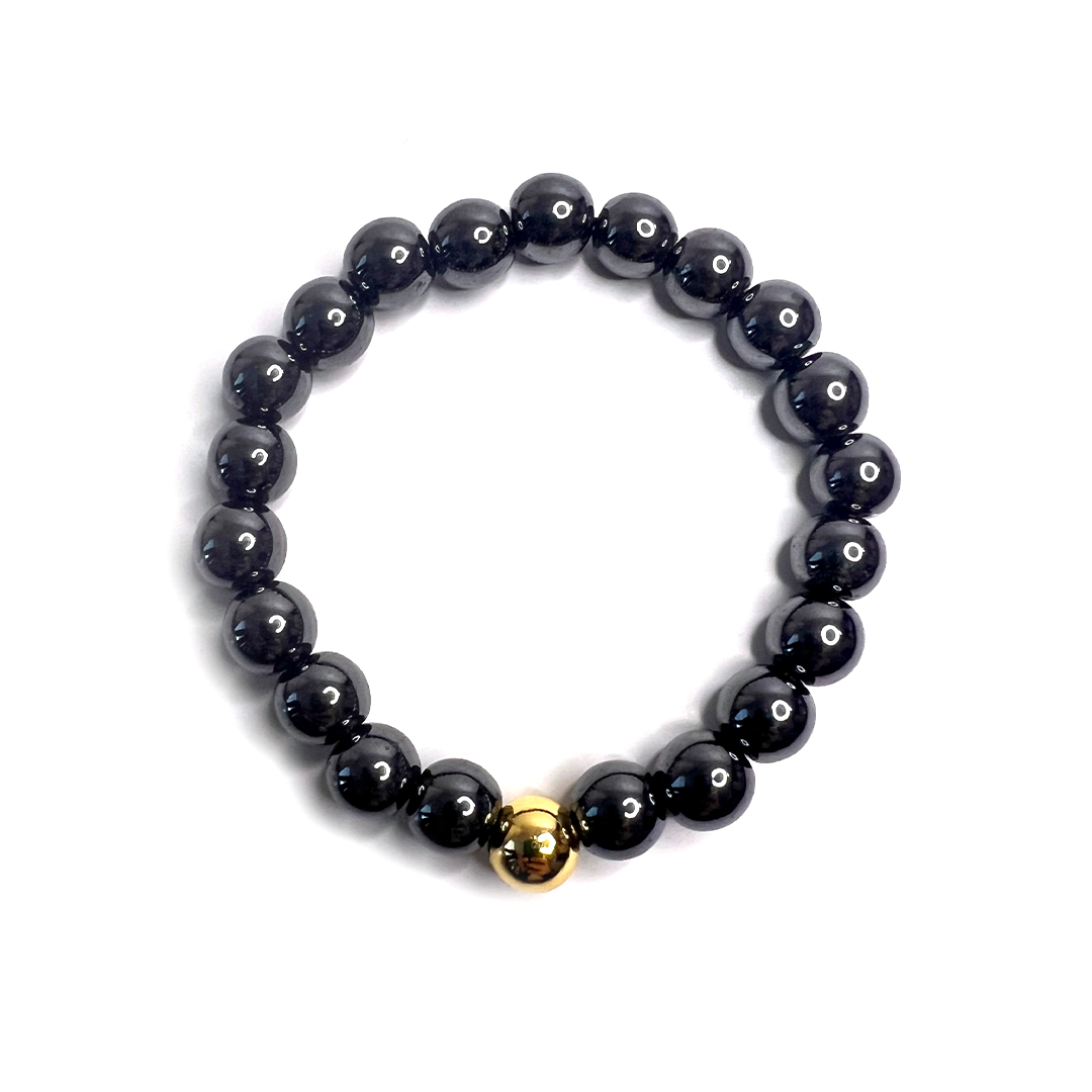 Hematite Gold Bead Sun Bracelet
