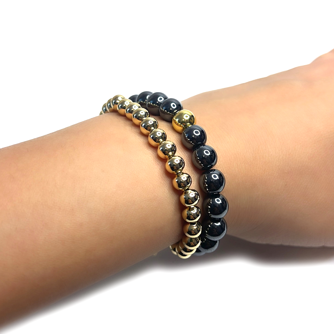 Hematite Gold Bead Sun Bracelet