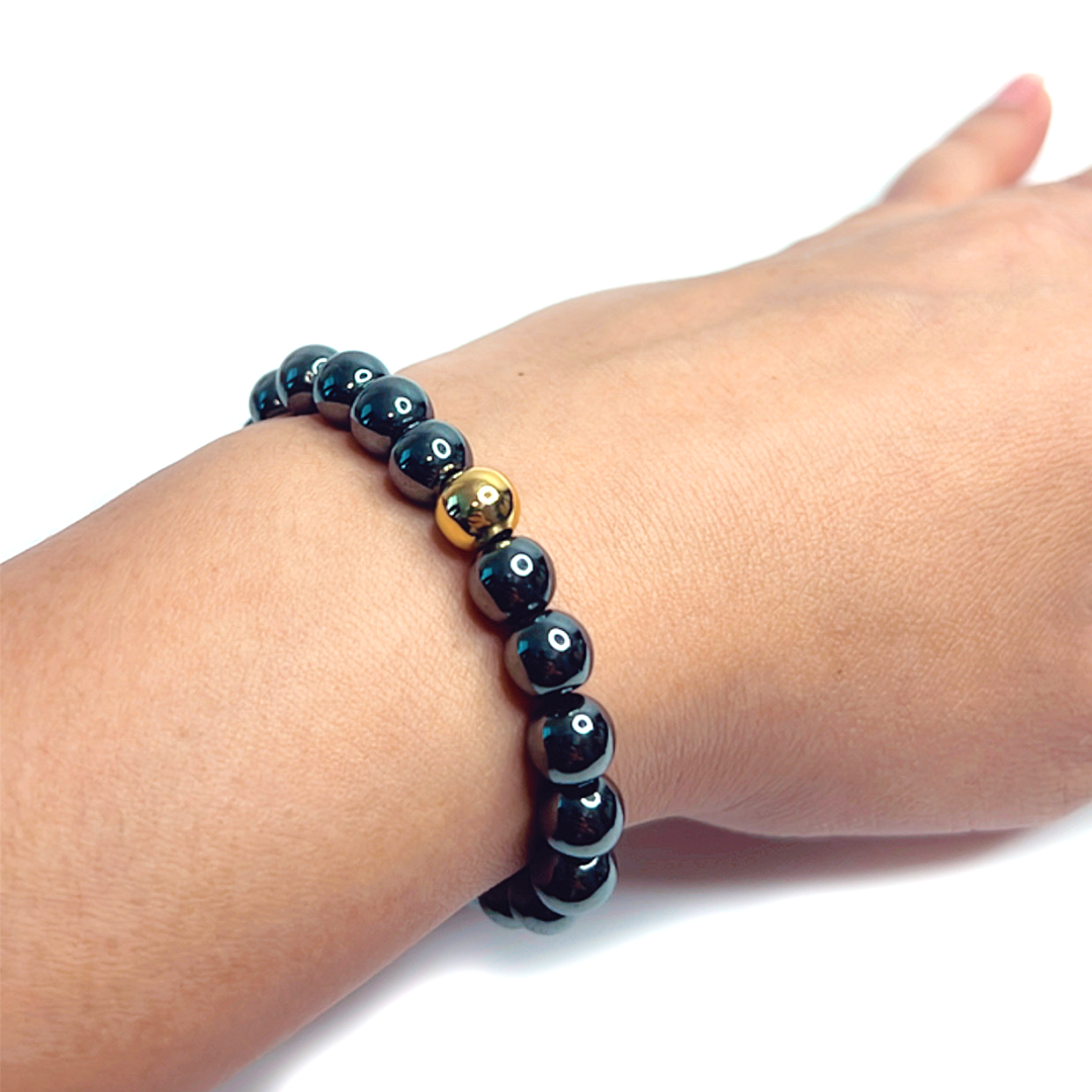 Hematite Gold Bead Sun Bracelet