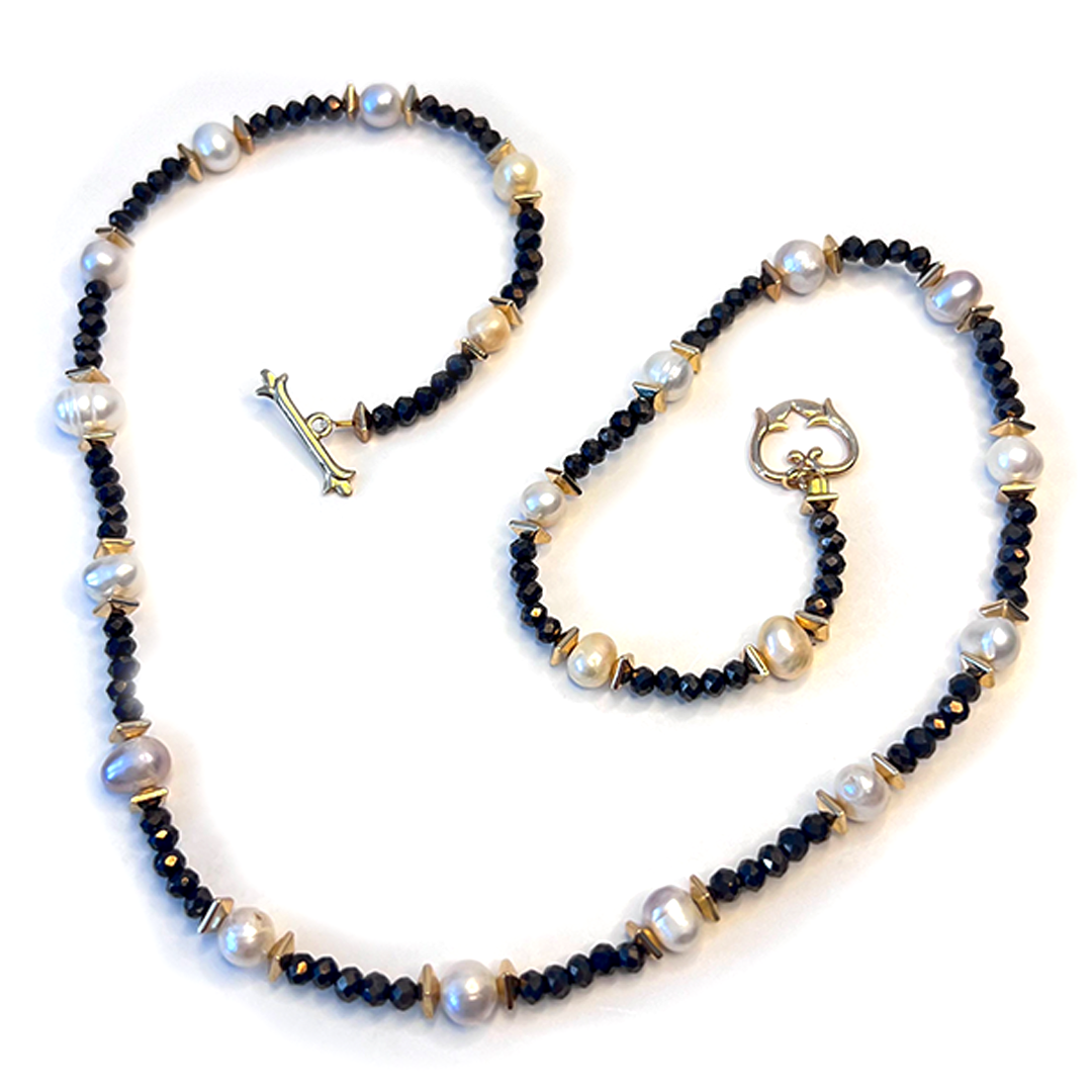 Hematite Pearl Wrap Bracelet