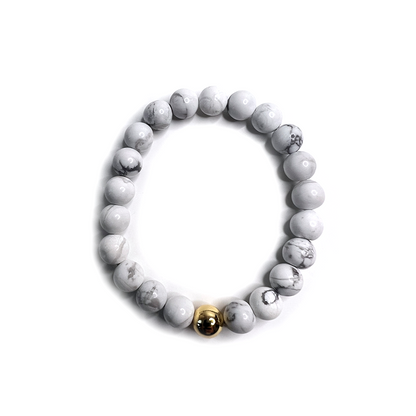 Howlite Gold Bead Sun Bracelet
