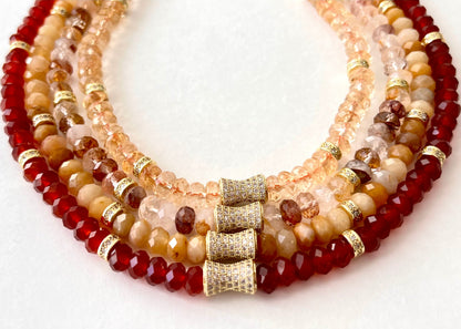 Faceted Golden Healer Quartz Bead  Necklace- LUXE BLOOM