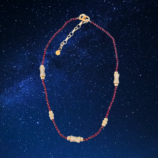 Natural Garnet Bead Necklace - Cosmic Splendor Collection