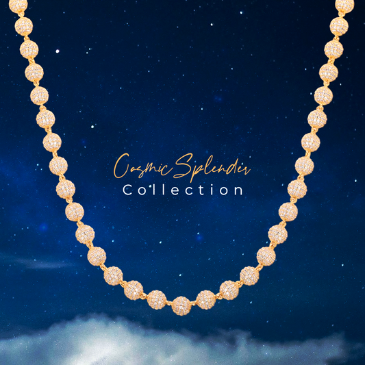 Gold CZ Bead Necklace - Cosmic Splendor Collection