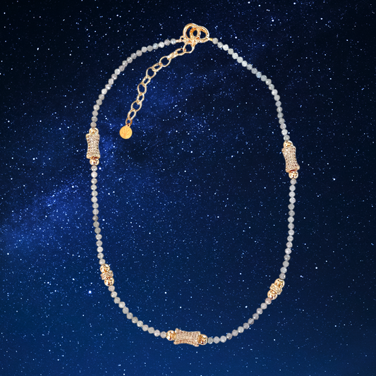 Natural Labradorite Bead Necklace - Cosmic Splendor Collection