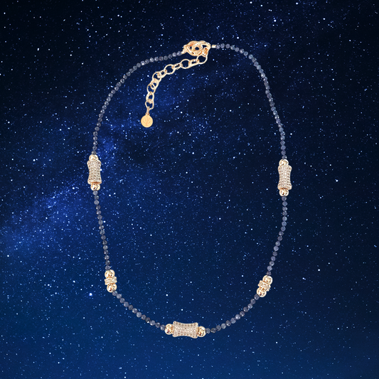 Natural Sapphire Bead Necklace - Cosmic Splendor Collection