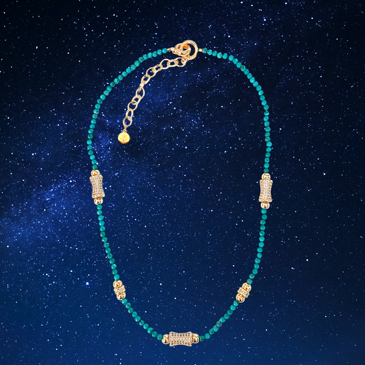 Natural Turquoise Bead Necklace - Cosmic Splendor Collection