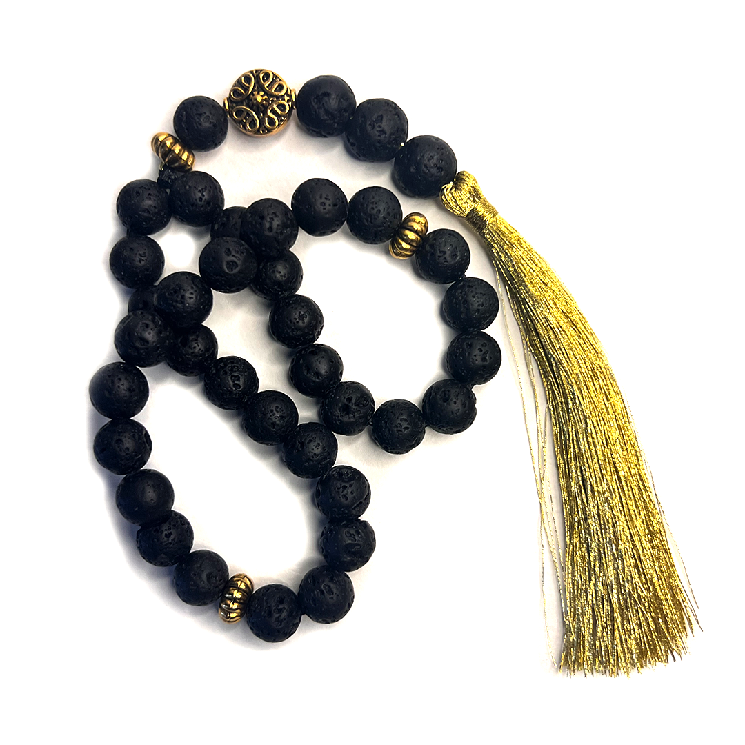Lava Gold Prayer Bead 