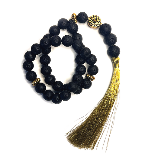 Lava Gold Prayer Bead 