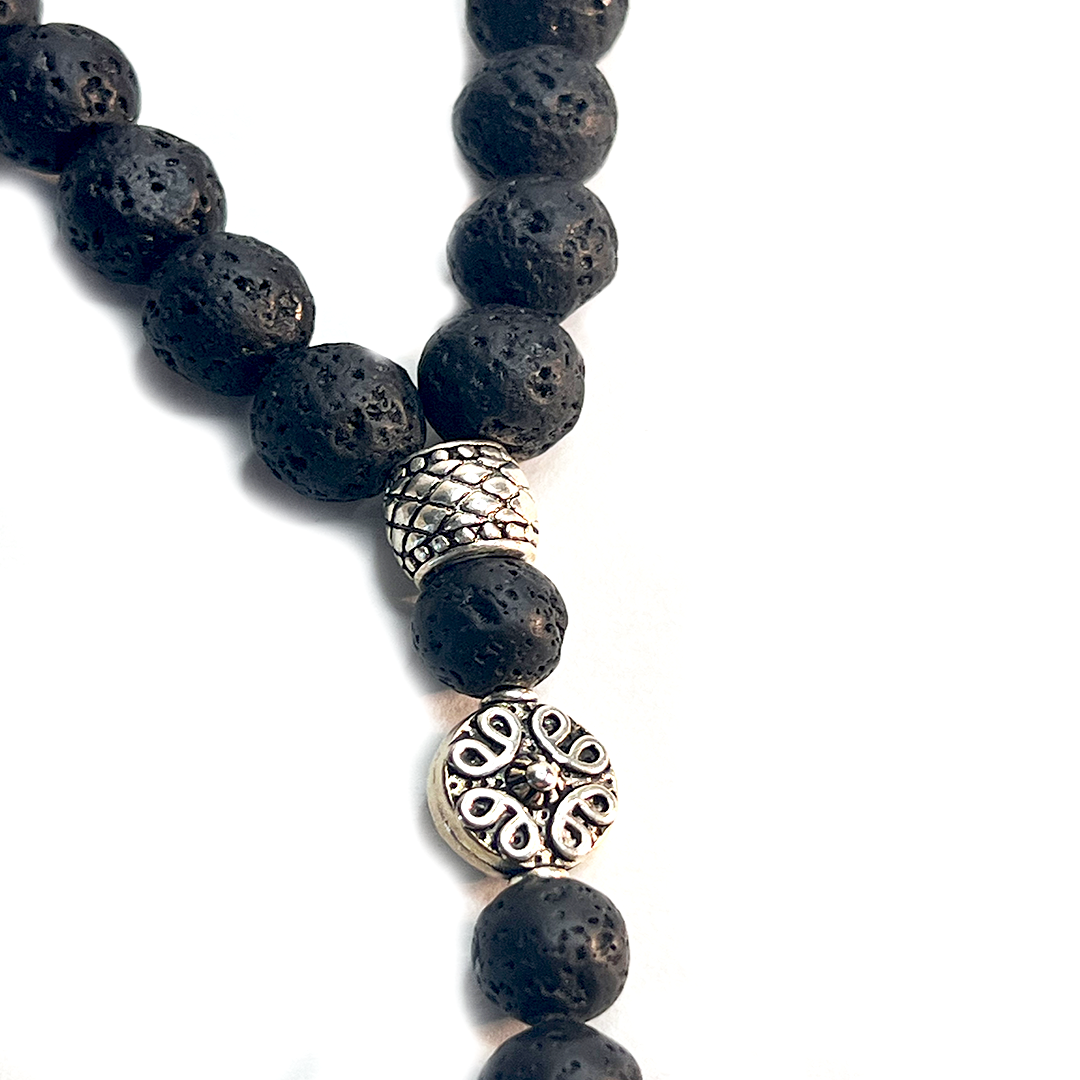 black Lava Stone Meditation Bead