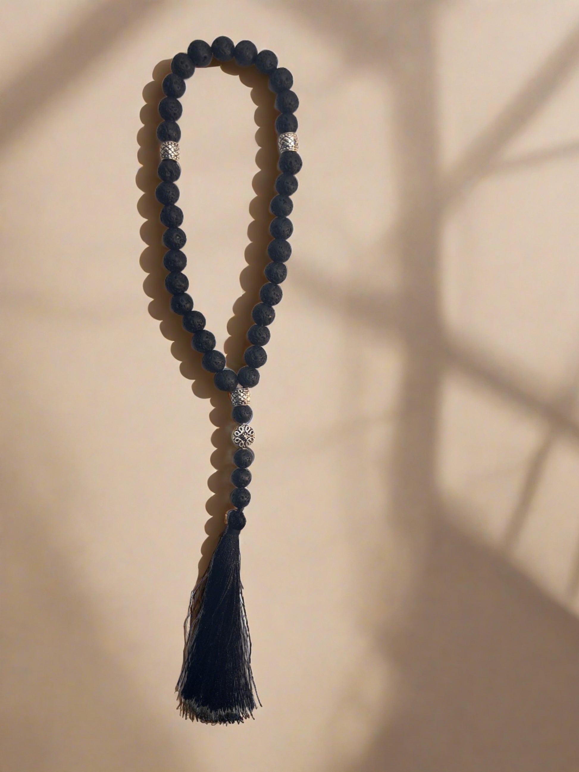 black Lava Stone Meditation Bead