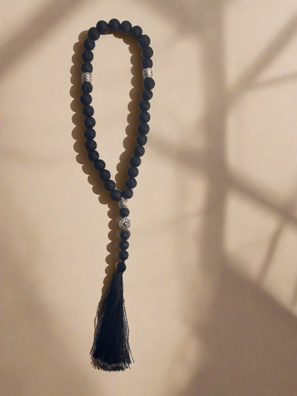black Lava Stone Meditation Bead