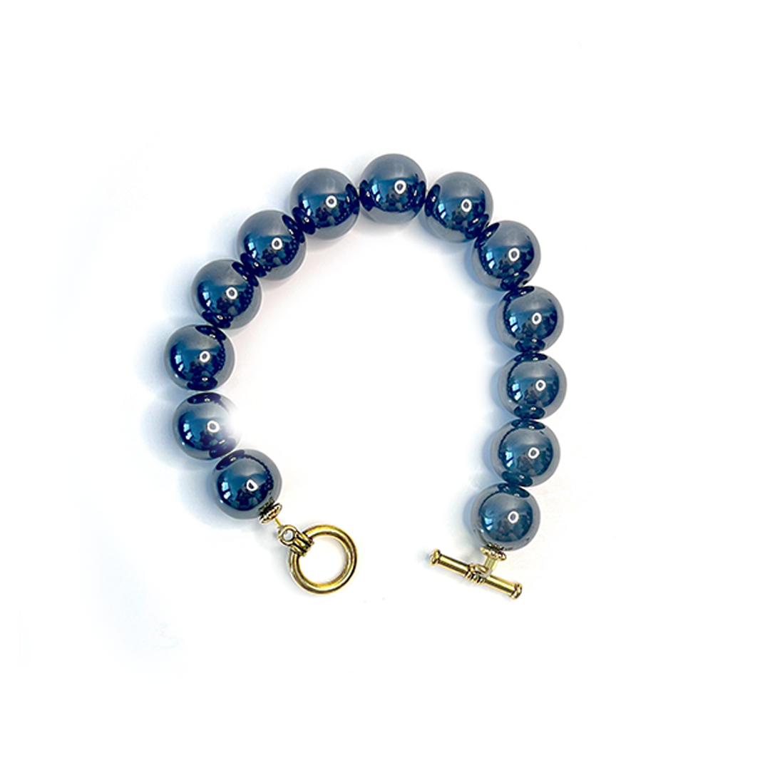 large Hematite bead Bracelet