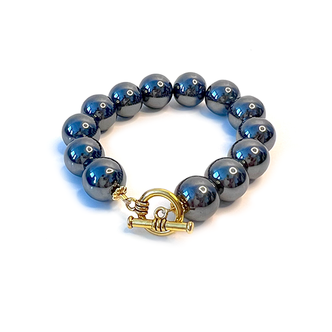 large Hematite bead Bracelet