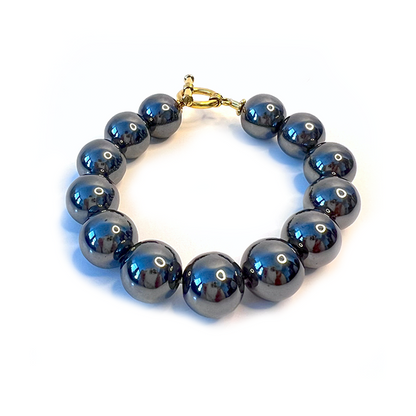 large Hematite bead Bracelet