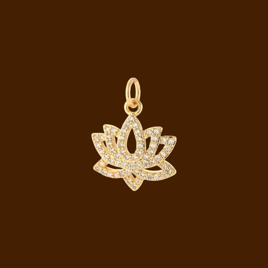Blooming Lotus Pavé Charm - New beginnings